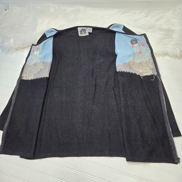 STORYBOOK KNITS Flamenco Dancers In Pink Cardigan Size L Women's Sequin Sweater - Picture 8 of 10